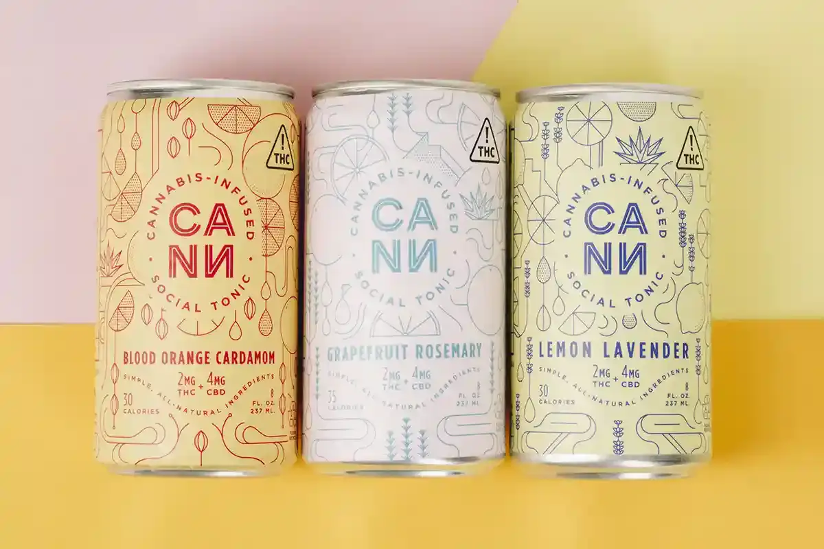 three tins of cannabis drinks