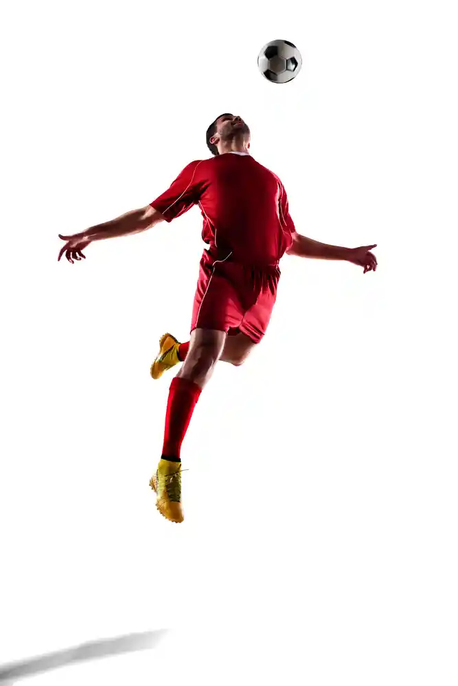 Football Soccer Player In Action Isolated On White Background