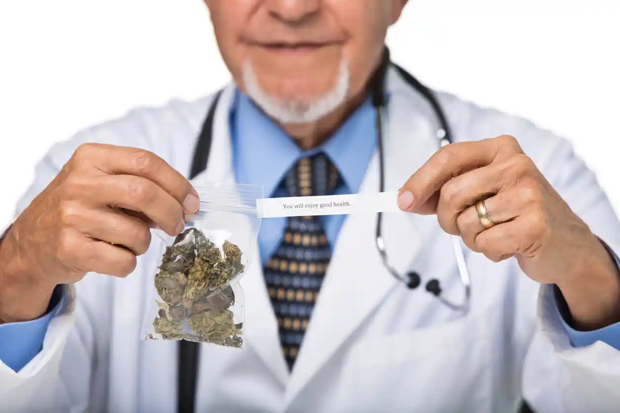 Holding Medical Marijuana Bag