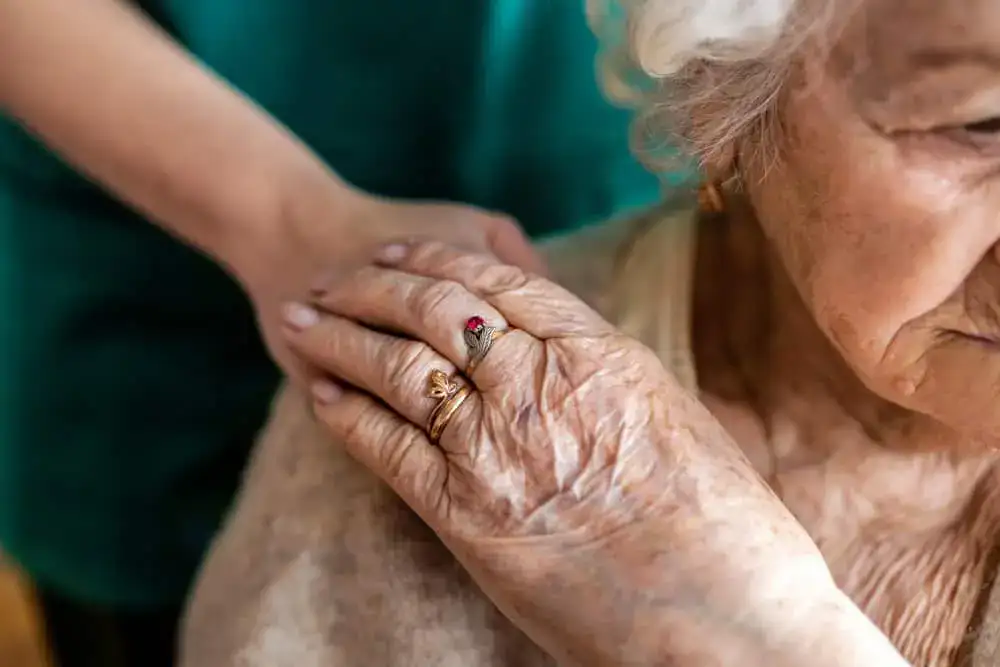 Cropped Shot Of A Senior Woman Holding Hands