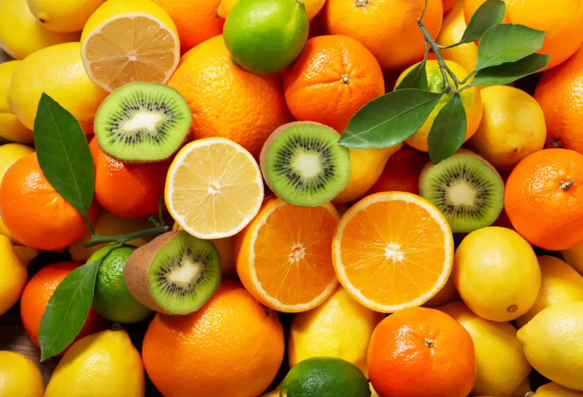 mix of fresh fruits as background