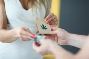 Woman handling Cannabis Delivery